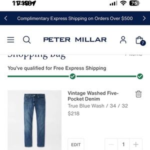 Peter Millar vintage wash five-pocket denim jeans